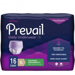 Prevail For Women Daily Underwear First Quality PWC-514/1-Prevail Daily Absorbent Underwear, XL, Lav