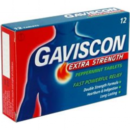 Gaviscon Glaxo Consumer Products 00135009826-Gaviscon Antacid Chewable Tablets Extra Strength, Peppe