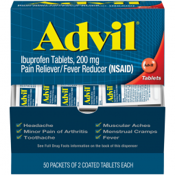 Advil Glaxo Consumer Products 30573015489-Advil Ibuprofen Pain Relief Tablet, Pain Relief (BX)