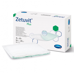 Zetuvit Plus Hartmann 413111-Zetuvit Plus Sterile Superabsorbent Dressing, 4 x 8 in, Cellulose Dress