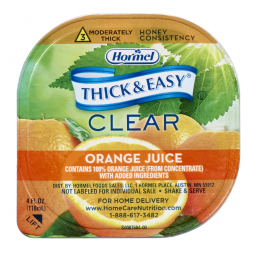 Hormel 32192 Thick & Easy Clear Honey Consistency Orange Juice Thickened Beverage, 4 oz