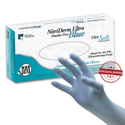NitriDerm Ultra Blue Innovative Healthcare 157200-NitriDerm Ultra Blue Exam Glove, Medium, Light Blu