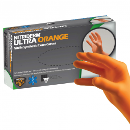 NitriDerm Ultra Orange Innovative Healthcare 199100-NitriDerm Ultra Orange Exam Glove, Small, Orange
