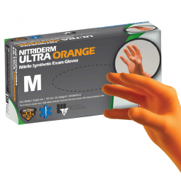 NitriDerm Ultra Orange Innovative Healthcare 199200-NitriDerm Ultra Orange Exam Glove, Medium, Orang