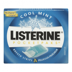 Listerine Pocketpaks J & J Sales 01254743310-Breath Strips Listerine Pocketpaks 0.1 oz Cool Mint Fla