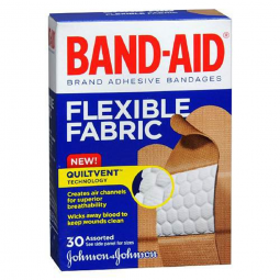Band-Aid J & J Sales 08137004430-Band-Aid Flexible Fabric Tan Adhesive Strip, Assorted Sizes (BX/30)