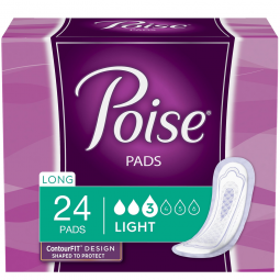 Kimberly Clark 48536 Poise Female Bladder Control Pad, Light Absorbency, Long, Disposable (CS/96)
