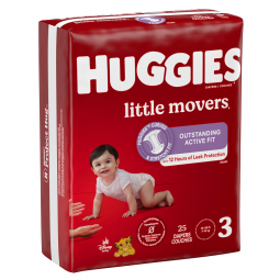 Huggies Little Movers Kimberly Clark 49678-Huggies Little Movers Diaper, Size 3, Baby Diapers (PK)