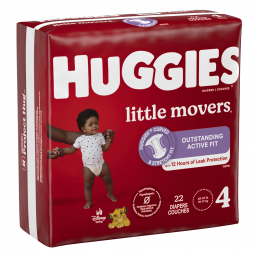 Huggies Little Movers Kimberly Clark 49679-Huggies Little Movers Diaper, Size 4, Baby Diapers (CS)