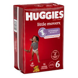 Huggies Little Movers Kimberly Clark 49693-Huggies Little Movers Diaper, Size 6, Baby Diapers (CS)
