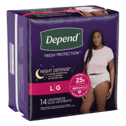 Depend Night Defense Kimberly Clark 51702-Depend Night Defense Absorbent Underwear, Large, Underwear