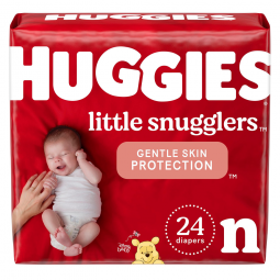 Huggies Little Snugglers Kimberly Clark 52238-Huggies Little Snugglers Diaper, Baby Diapers (PK/24)