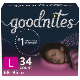 GoodNites Kimberly Clark 53361-Goodnites Girls Heavy Absorbency Nighttime Underwear, Large, Overnigh