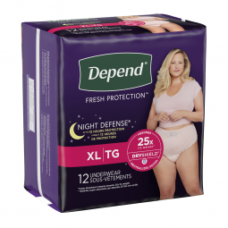 Depend Night Defense Kimberly Clark 55154-Depend Night Defense Womens Absorbent Underwear, Extra Lar
