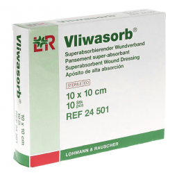 Vliwasorb Lohmann & Rauscher 24501-Vliwasorb Superabsorbent Wound Dressing, 4 x 4 in (BX/10)
