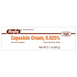Rugby Major Pharmaceuticals 00536252525-Rugby Capsaicin Topical Pain Relief, 2.1 oz tube, Pain Relie