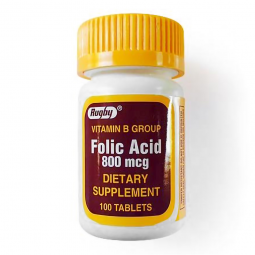 Major Pharmaceuticals 80681007400-Rugby Folic Acid (Vitamin B-9) Tablets, Vitamin B Supplements (BT)