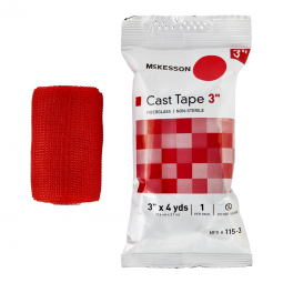 McKesson 115-3R-McKesson Red Cast Tape, 3 Inch x 4 Yard, Cast & Splint Bandages & Tapes (BX)