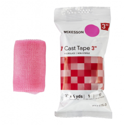 McKesson 115-3X-McKesson Pink Cast Tape, 3 Inch x 4 Yard, Cast & Splint Bandages & Tapes (BX)