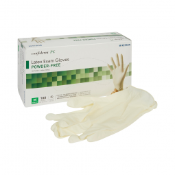 McKesson Confiderm McKesson 14-1382 Confiderm Latex Exam Glove, Medium, Ivory, Medical Gloves (CS/10