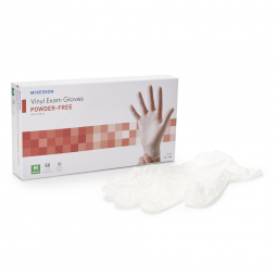 McKesson Confiderm McKesson 14-166-McKesson Confiderm Vinyl Exam Glove, Medium, Clear, Medical Glove