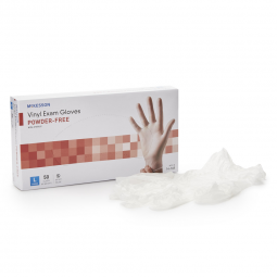 McKesson Confiderm McKesson 14-168-McKesson Confiderm Vinyl Exam Glove, Large, Clear, Medical Gloves