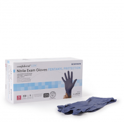 McKesson Confiderm LDC McKesson 14-6N42C-McKesson Confiderm LDC Nitrile Exam Glove, Small, Blue, Exa