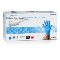 McKesson Confiderm 6.8C McKesson 14-6N661C Confiderm 6.8C Nitrile Exam Glove, Large, Blue (BX/100)