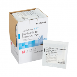 McKesson Confiderm STR McKesson 14-6NSTR2-McKesson Confiderm STR Nitrile Exam Glove, Small, Blue, Ex