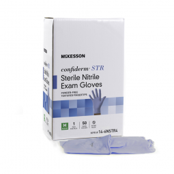 McKesson Confiderm STR McKesson 14-6NSTR4 Confiderm STR Nitrile Exam Glove, Medium, Blue (BX/50)
