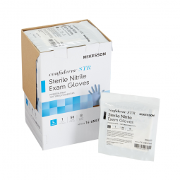 McKesson Confiderm STR McKesson 14-6NSTR6 Confiderm STR Nitrile Exam Glove, Large, Blue (CS/200)