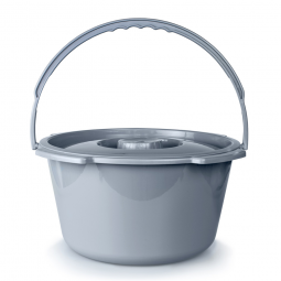 McKesson 146-11106 Commode Bucket w/ Metal Cover & Handle, 7.5 qt (Case/12)