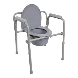 McKesson 146-11148-1-McKesson Folding Fixed Arm Steel Commode Chair, Commode/Shower