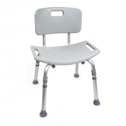 McKesson 146-12202KD-4 Removable Back Aluminum Bath Bench, 15-1/2 - 19-1/2 in, Gray, Benches (CS/4)