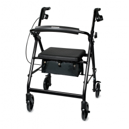 McKesson 146-R726BK-McKesson Folding Aluminum Four-Wheel Rollator, Black, Rollators