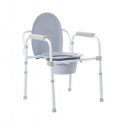 McKesson 146-RTL11158KDR-McKesson Folding, Fixed Arm, Steel Commode Chair, 17-23 Inch, Commodes
