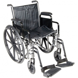 McKesson 146-SSP218DDA-SF Manual Wheelchair, 18 in Seat Width, Swing-Away Footrest