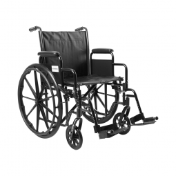 McKesson 146-SSP220DDA-SF Manual Wheelchair, 20 in Seat Width, Swing-Away Footrest