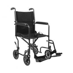 McKesson 146-TR39E-SV Lightweight Transport Chair, 19 in Seat Width, Silver Vein Finish