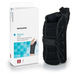 McKesson 155-81-87490 Left Wrist Splint with Abducted Thumb, One Size Fits Most, Wrist, Hand & Finge