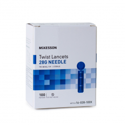 McKesson 16-028-100X-Lancet for Lancing Device McKesson 28 Gauge Non-Safety Twist Off Cap Finger, La