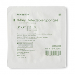 McKesson 16-42446-McKesson Sterile X-ray Detectable Gauze Sponge, 4 x 4 Inch, Sponges & Pads (CS)