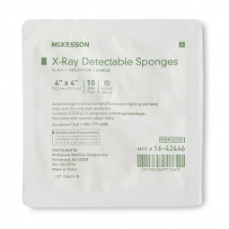 McKesson 16-42446-McKesson Sterile X-ray Detectable Gauze Sponge, 4 x 4 Inch, Sponges & Pads (CS)