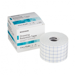 McKesson 16-4802 Nonwoven Fabric/Printed Release Paper Dressing Retention Tape, 2 in x 10 yd, White 
