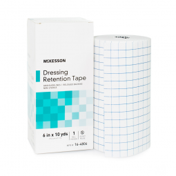 McKesson 16-4806 Nonwoven Fabric/Printed Release Paper Dressing Retention Tape, 6 in x 10 yd, White 