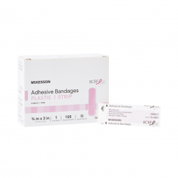 McKesson 16-4835-McKesson Pink Adhesive Strip, 3/4 x 3 Inch, Adhesive Bandages (CS) - McKesson Pink 