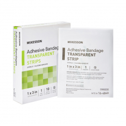 McKesson 16-4840-McKesson Sheer Adhesive Strip, 1 x 3 Inch, Adhesive Bandages (CS) - McKesson Sheer 