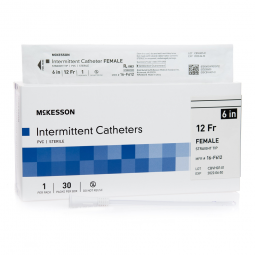 McKesson 16-F612-McKesson Urethral Catheter, 12 Fr., Female, Straight, Intermittent (BX)