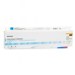 McKesson 16-MH1616C-Urethral Catheter McKesson Coude Tip Hydrophilic Coated PVC 16 Fr 16 in, Intermi