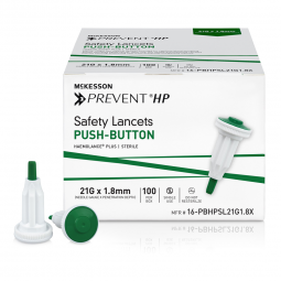 McKesson Prevent HP McKesson 16-PBHPSL21G1.8X-McKesson Prevent HP Push Button Safety Lancet, 21 Guag